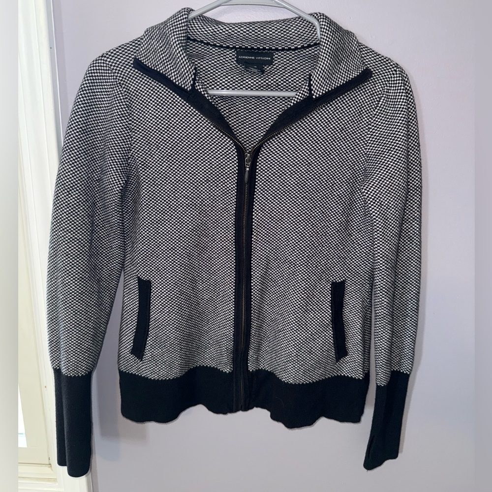 Adrienne Vittadini Black and White Knit Sweater